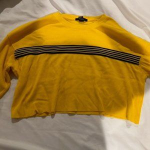 Forever 21 Yellow full sleeve crop top